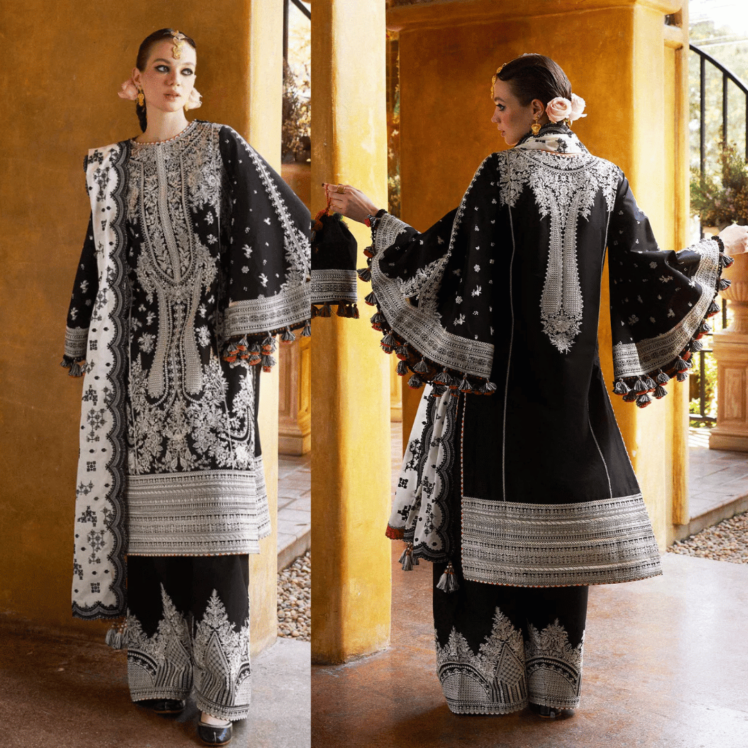 3 Piece Unstitched Heavy Embroidered Lawn Suit - VL1025