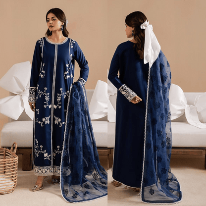 3 PC Lawn Embroidered Unstitched Suit - VL1026