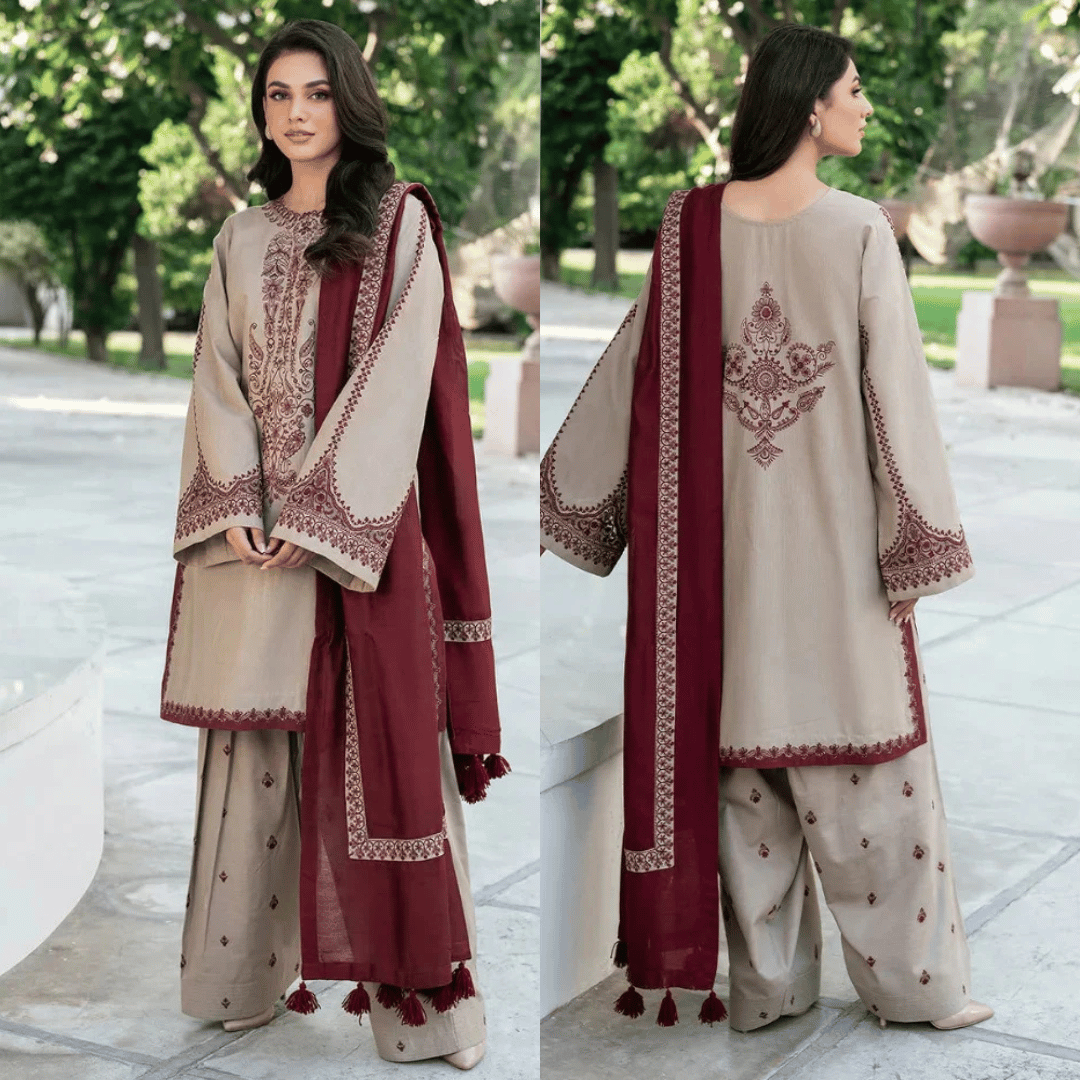 Baroque - 3PC Lawn Embroidered Suit - VL912