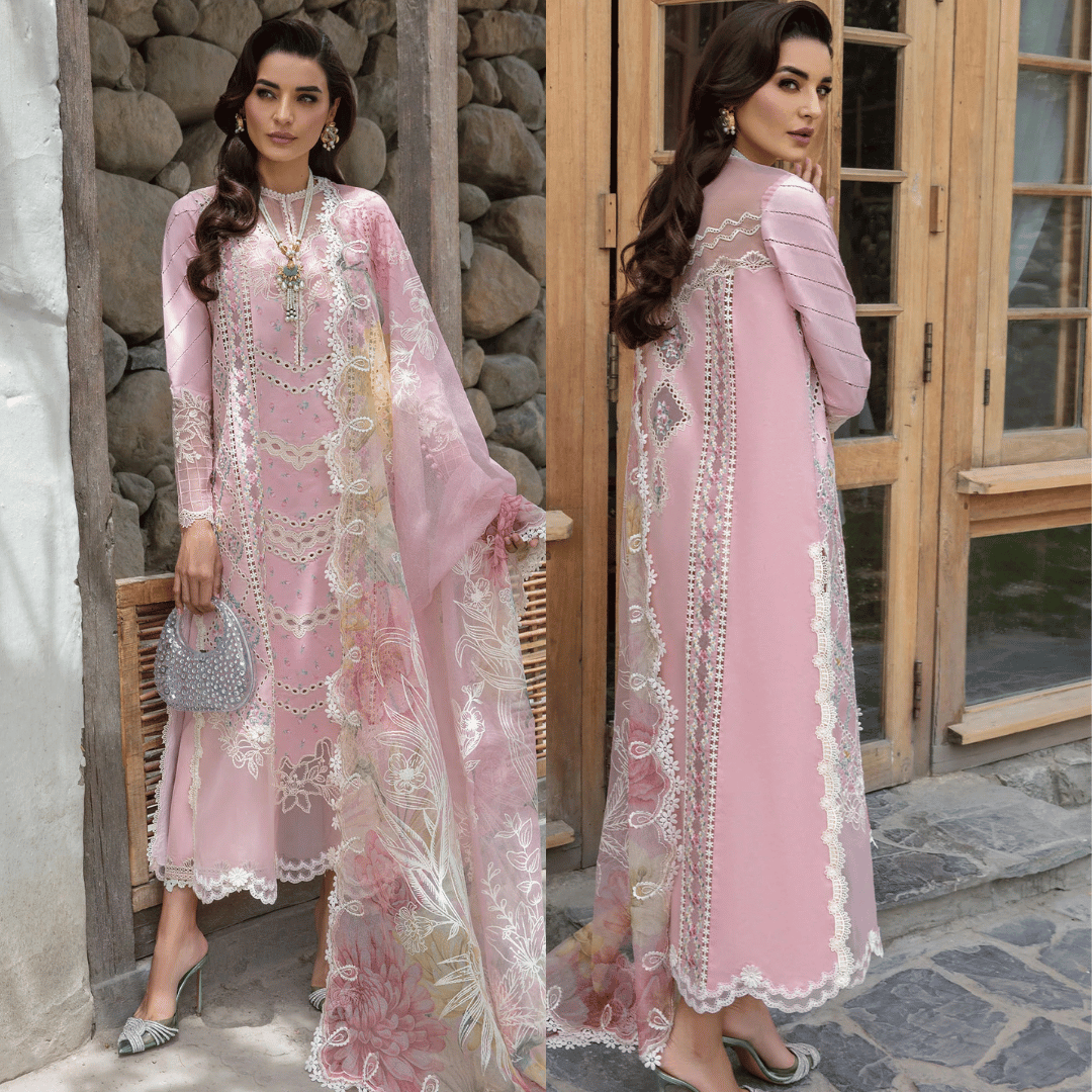 Crimson - 3PC Lawn Chikenkari Embroidered Shirt - VL1037