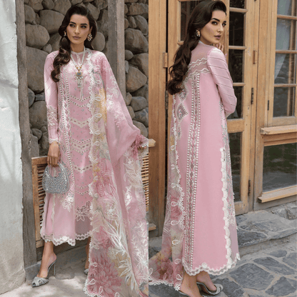 Crimson - 3PC Lawn Chikenkari Embroidered Shirt - VL1037