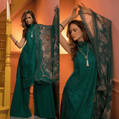 SOBIA NAZIR - 3PC LAWN HEAVY CHIKENKARI EMBROIDERED SUIT - VL1040