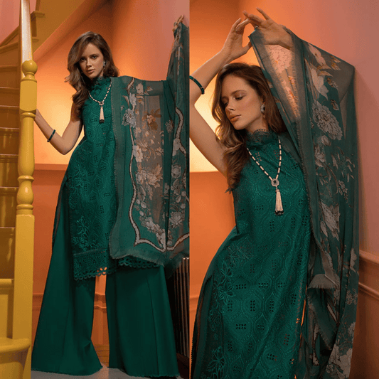 SOBIA NAZIR - 3PC LAWN HEAVY CHIKENKARI EMBROIDERED SUIT - VL1040