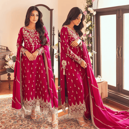 SUNNiA MANAHiL - 3pc Heavy Embroidered Lawn Stuff - VL1043