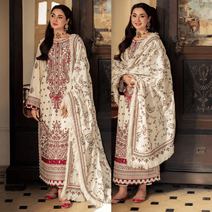Asim Jofa - Winter 3PC Dhanak Embroidered Suit - VL1103