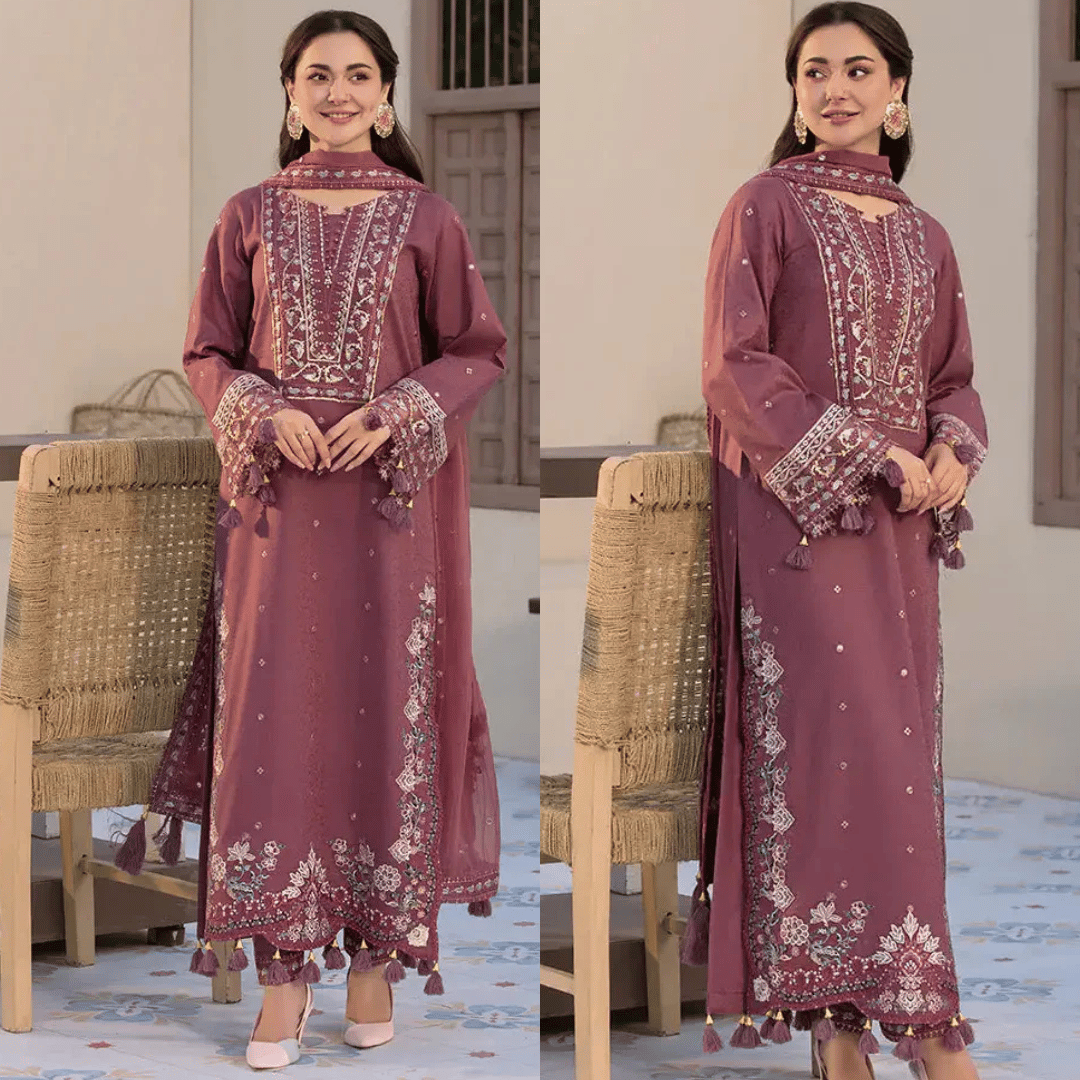Jade - Winter 3PC Dhanak Embroidered Suit - VL1104