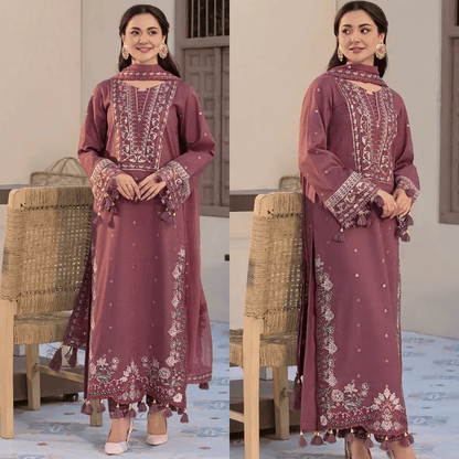 Jade - Winter 3PC Dhanak Embroidered Suit - VL1104