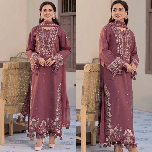 Jade - Winter 3PC Dhanak Embroidered Suit - VL1104