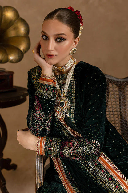 Ansub jahangir Embroidered Velvet 3piece suit - VL974