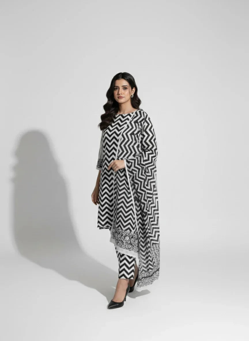 Limelight - Winter 3PC Karandi Digital Print Dress - VL1211