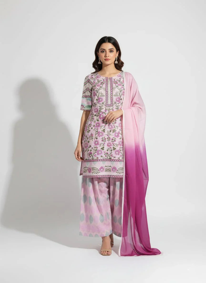 Limelight - Winter 3PC Karandi Digital Print Dress - VL1209