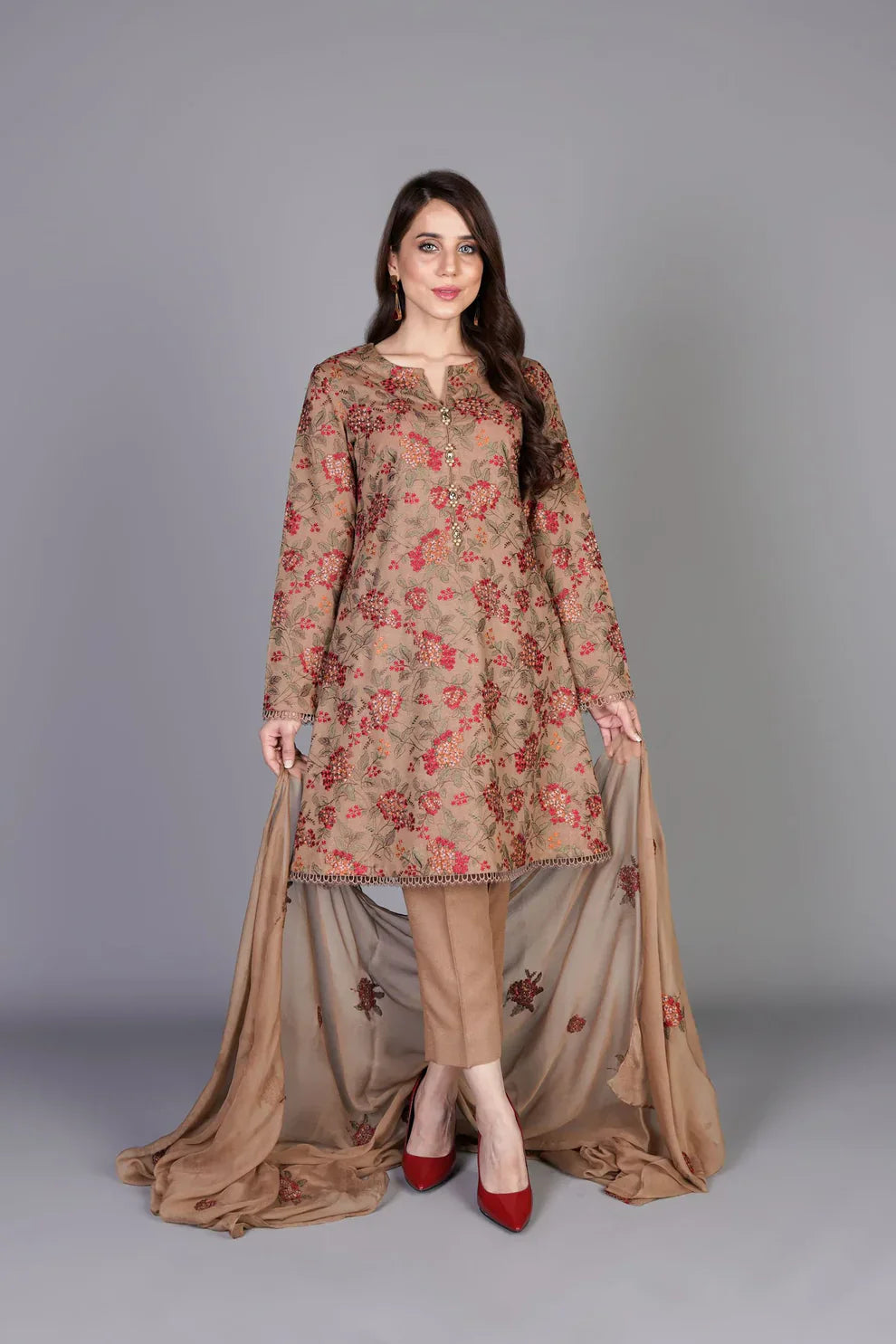 Bareeze -Embroided 3pc Lawn Suit - VL1038
