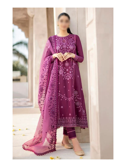 Cross Stitch, unstitched 3 piece lawn embroidered suit VL535