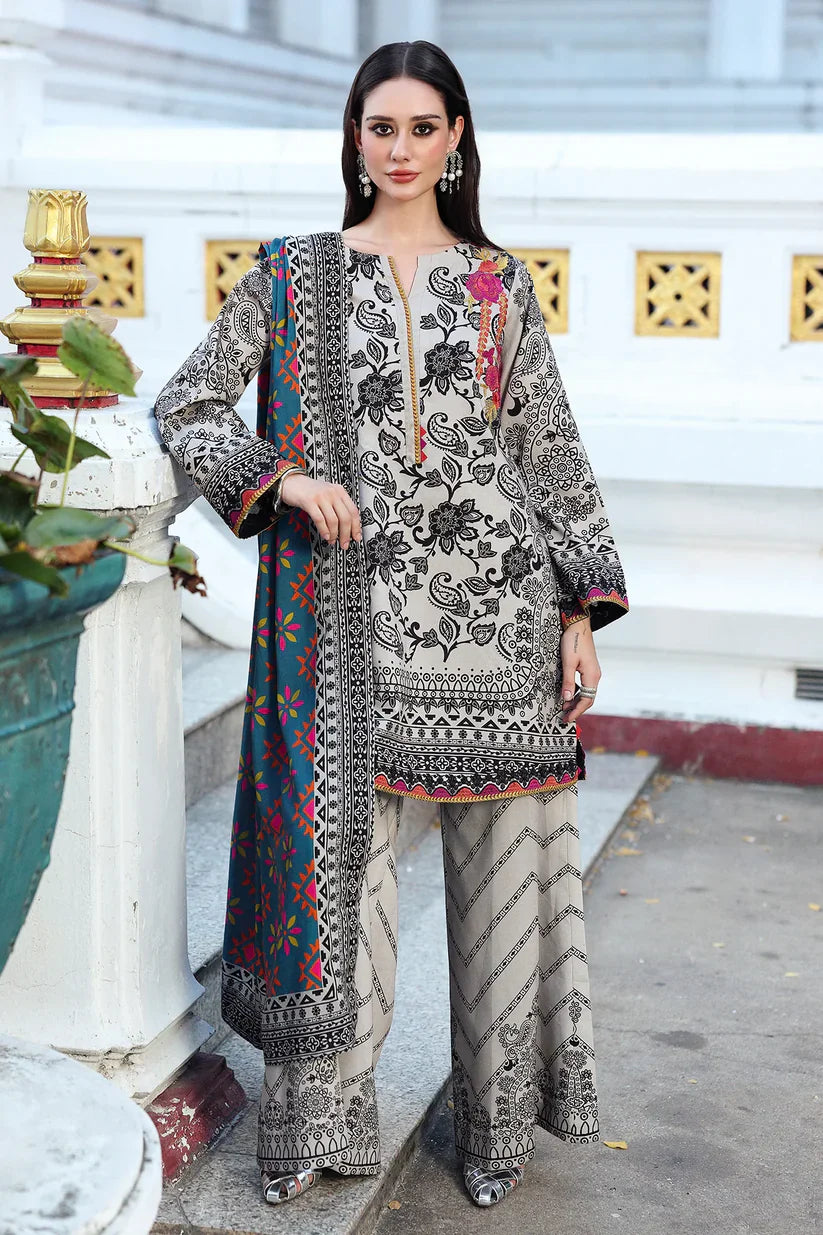 Charizma - Winter 3PC Karandi Digital Print Dress - VL1214