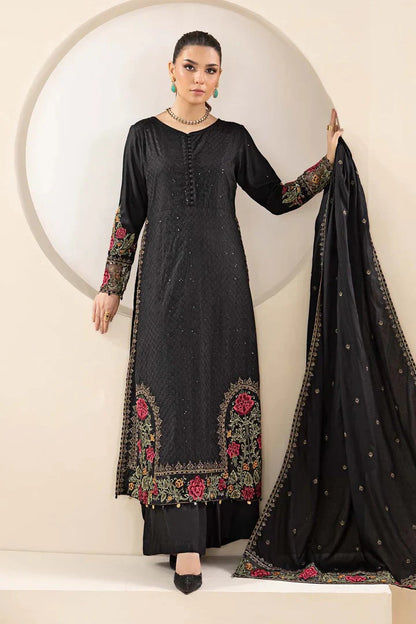 Khaddar 3 Piece Sequin Embroidered Dress - VL1143