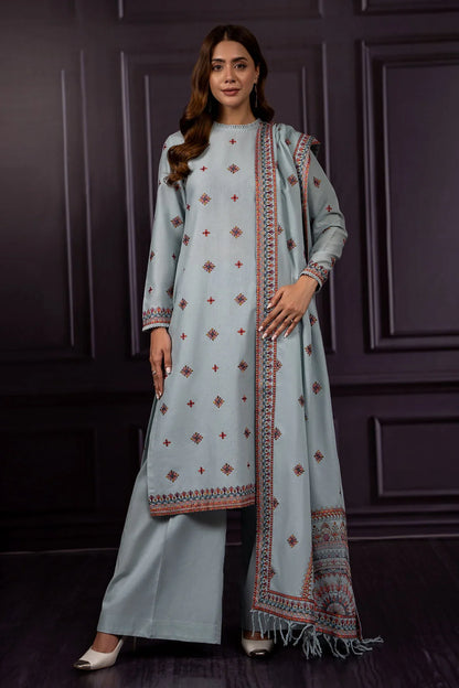 Asim Jofa - Winter 3PC Dhanak Embroidered Suit - VL1165