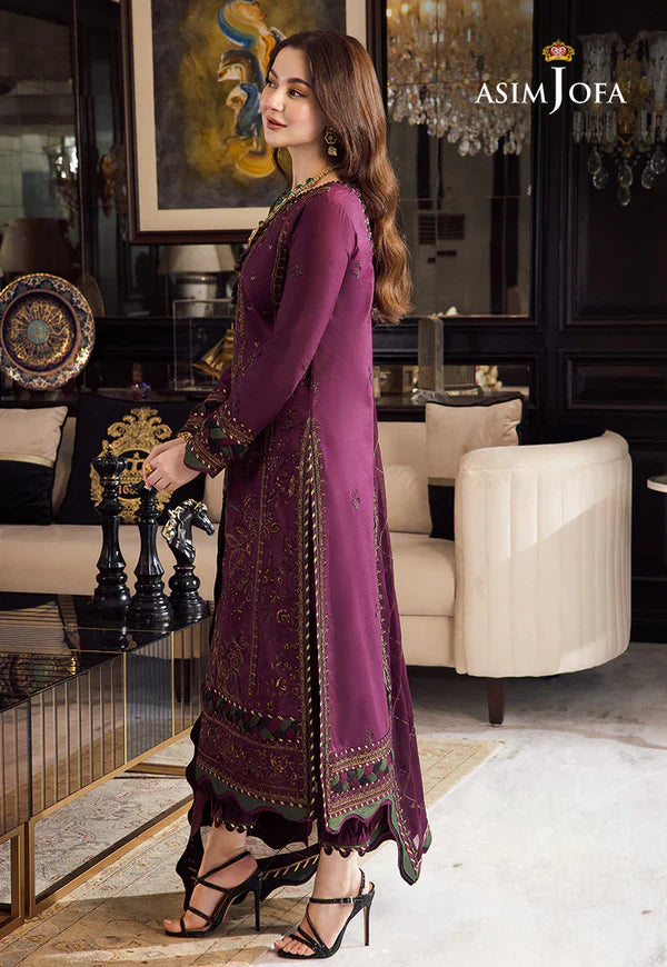 Asim Jofa, unstitched 3 piece Dhanak sequence embroidered suit - VL1024