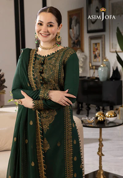 VL720 Asim Jofa, unstitched 3 piece embroidered Dhnak Winter suit