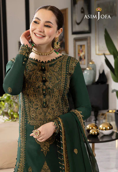 VL720 Asim Jofa, unstitched 3 piece embroidered Dhnak Winter suit