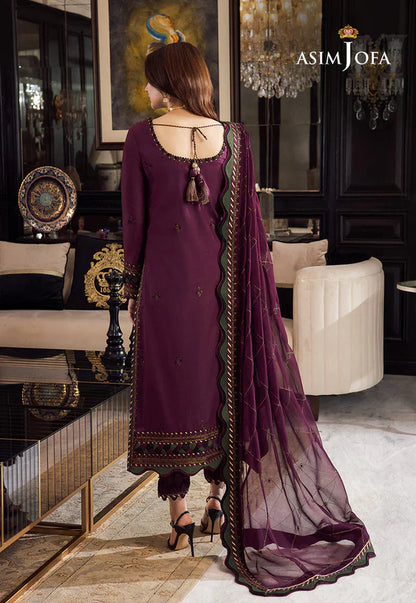Asim Jofa, unstitched 3 piece Dhanak sequence embroidered suit - VL1024