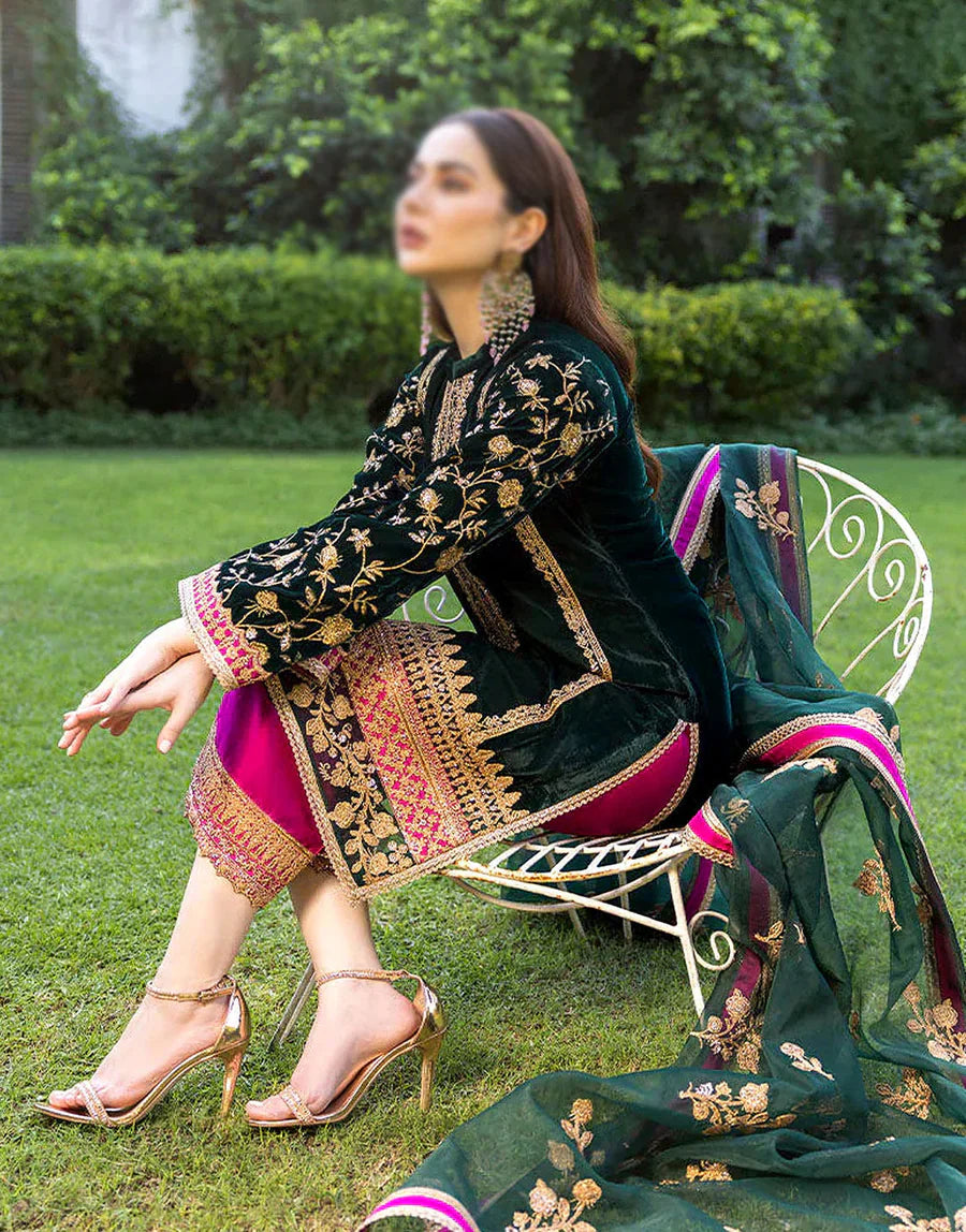 Zainab Chottani - Embroidered Velvet Dress - VL987