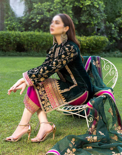 Zainab Chottani - Embroidered Velvet Dress - VL987