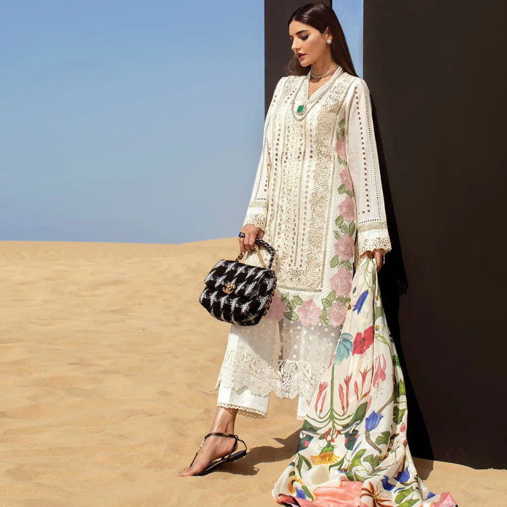 Crimson - 3PC LAWN HEAVY CHIKENKARI EMBROIDERED SUIT - VL1041