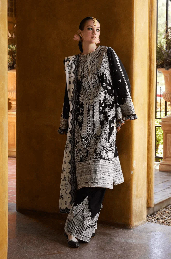 3 Piece Unstitched Heavy Embroidered Lawn Suit - VL1025