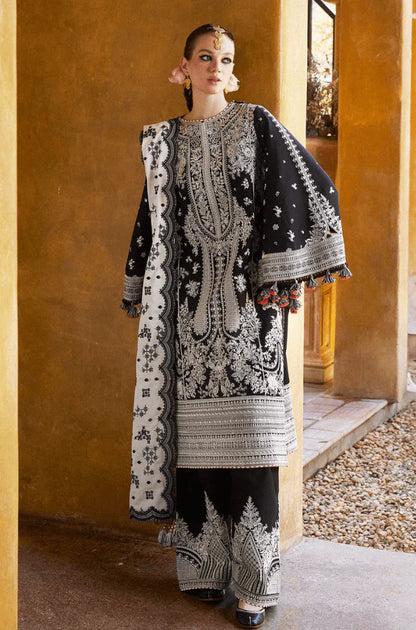 3 Piece Unstitched Heavy Embroidered Lawn Suit - VL1025
