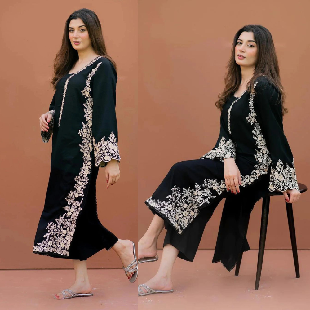 Lajwanti 2Pc Embroidered Lawn Suite With Fully Embroidered trouser & Patches VL725