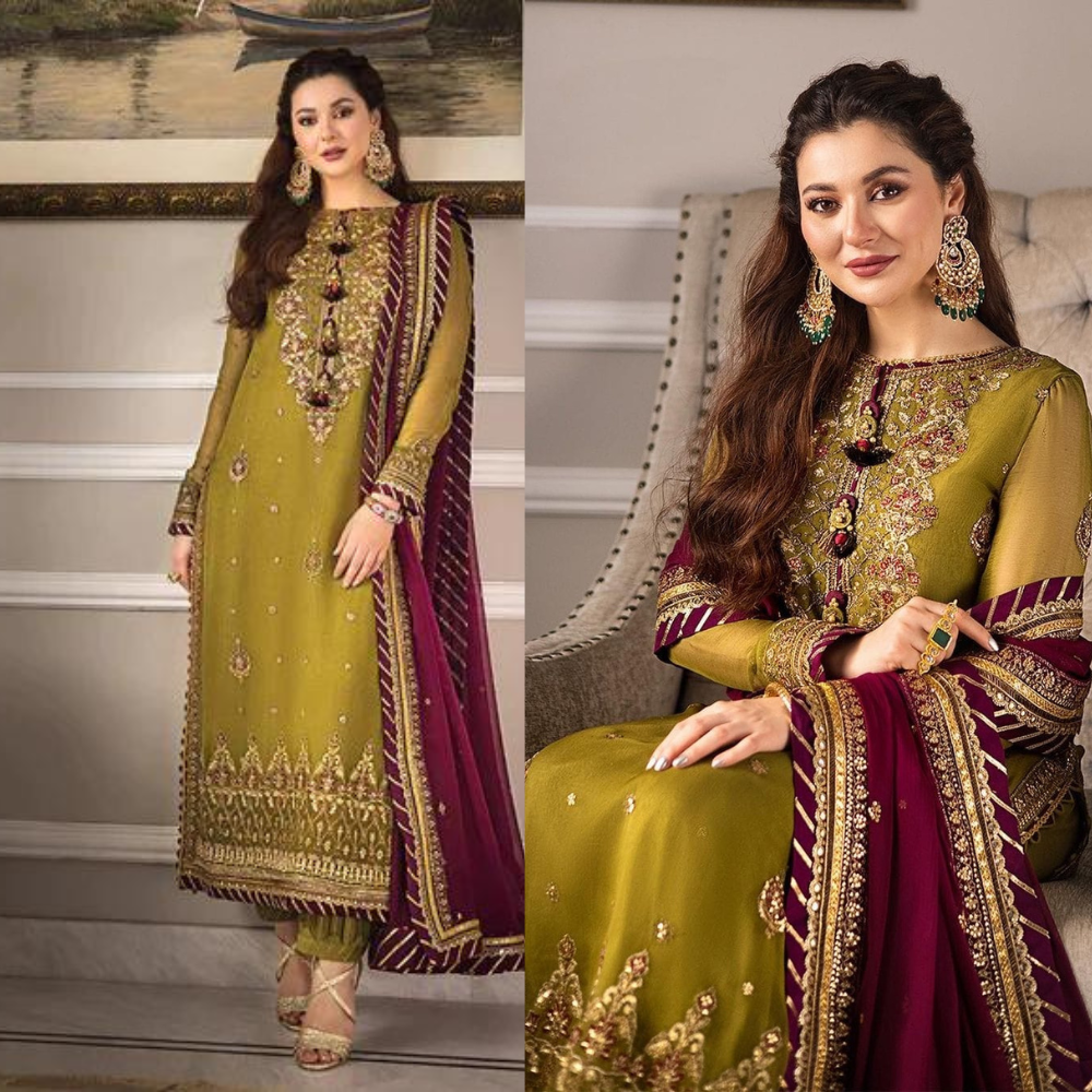 3PC Dhanak Heavy Embroidered Shirt & dhanak Embroidered Dupatta. VL731