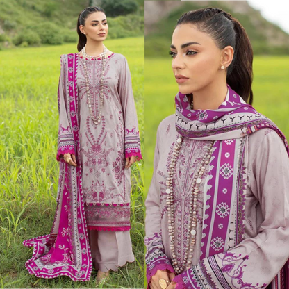 Jazmin - 3PC Lawn Embroidered Suit - VL743