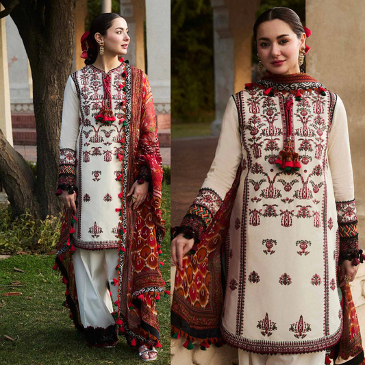 VL857 HUSSAIN REHAR - 3PC Lawn EMBROIDERED SUIT