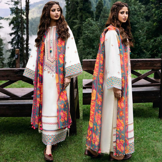 VL867 Khadder Fabric Zara Shajahan with Banadoria Digital Printed Dupatta