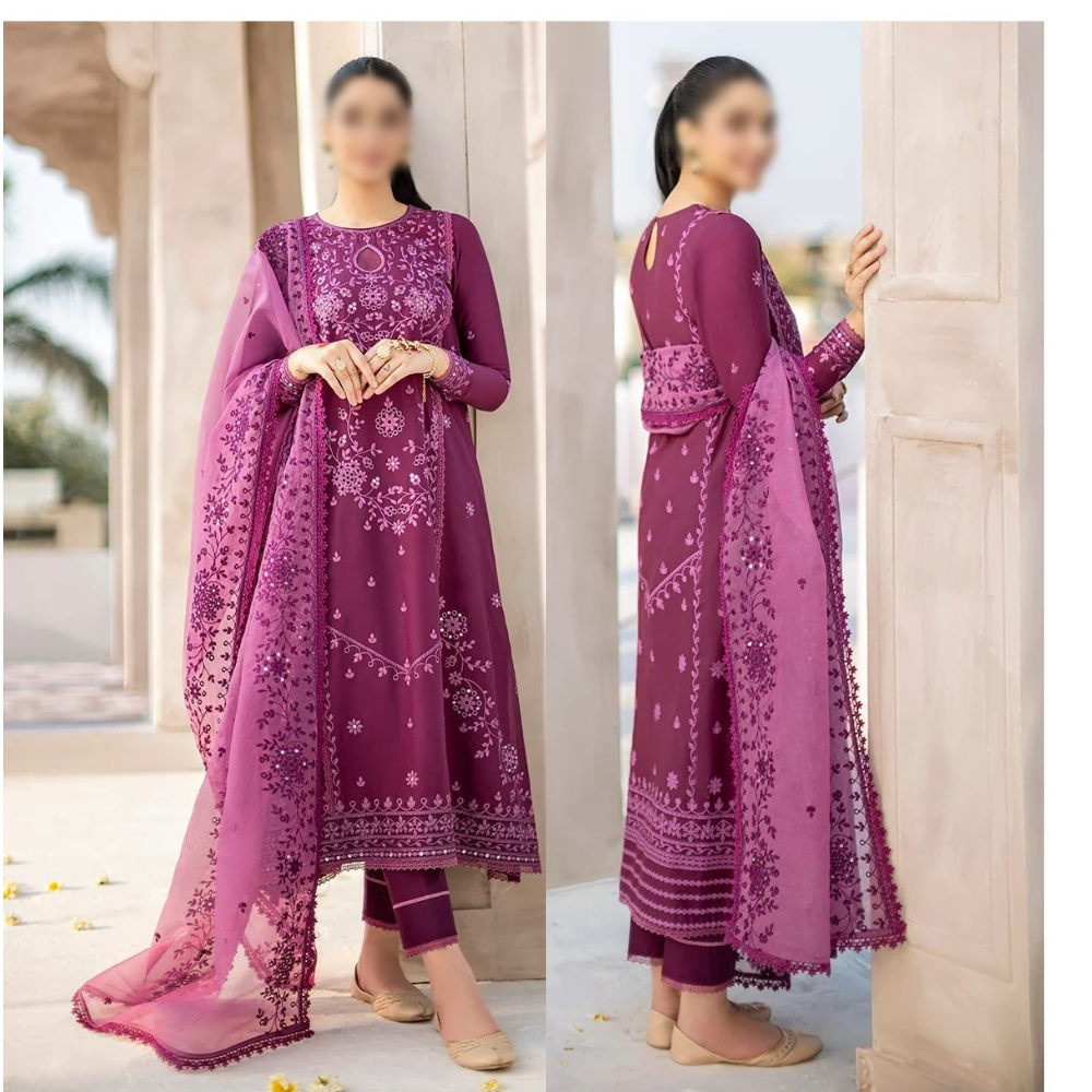 Cross Stitch, unstitched 3 piece lawn embroidered suit VL535